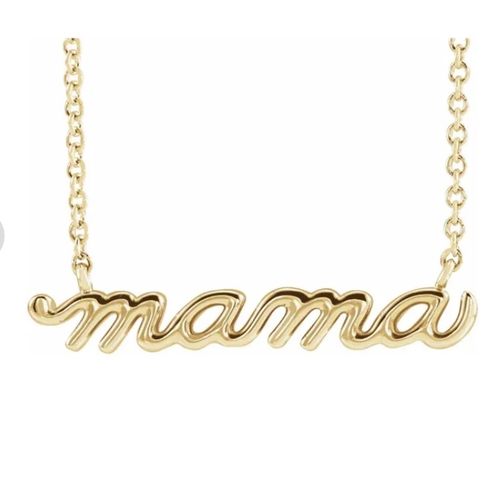 💛 Mother’s Day! 💛 14K Yellow Gold Petite Mama Script 18" Necklace